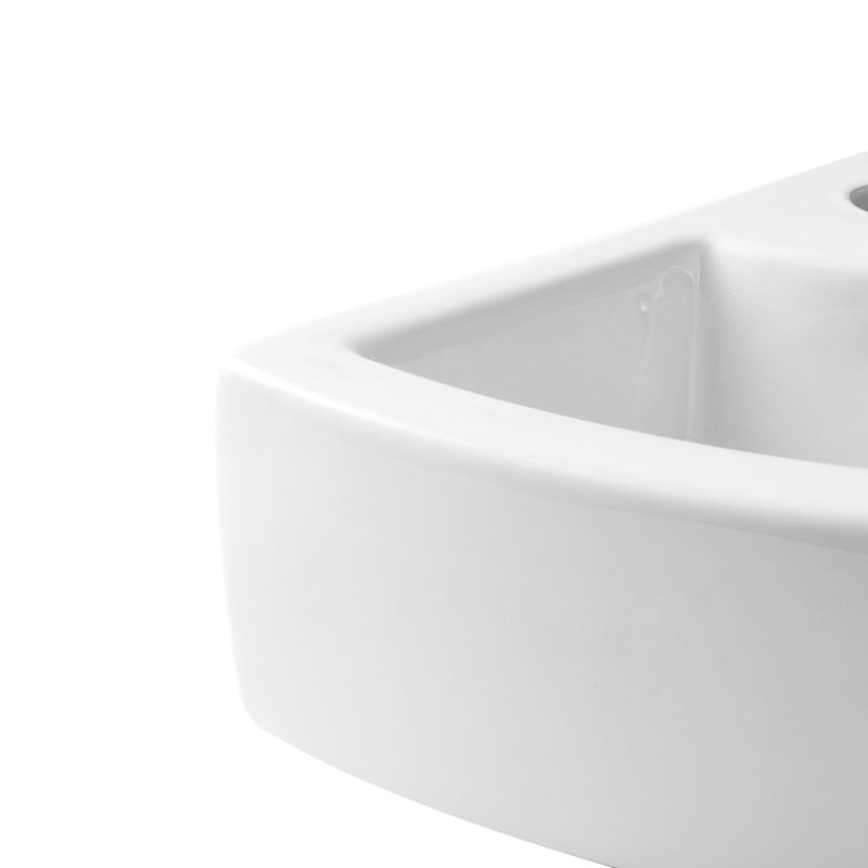 Paklorde 12.6'' White Ceramic Specialty Corner Bathroom Sink Wayfair